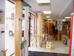 Showroom with pillars